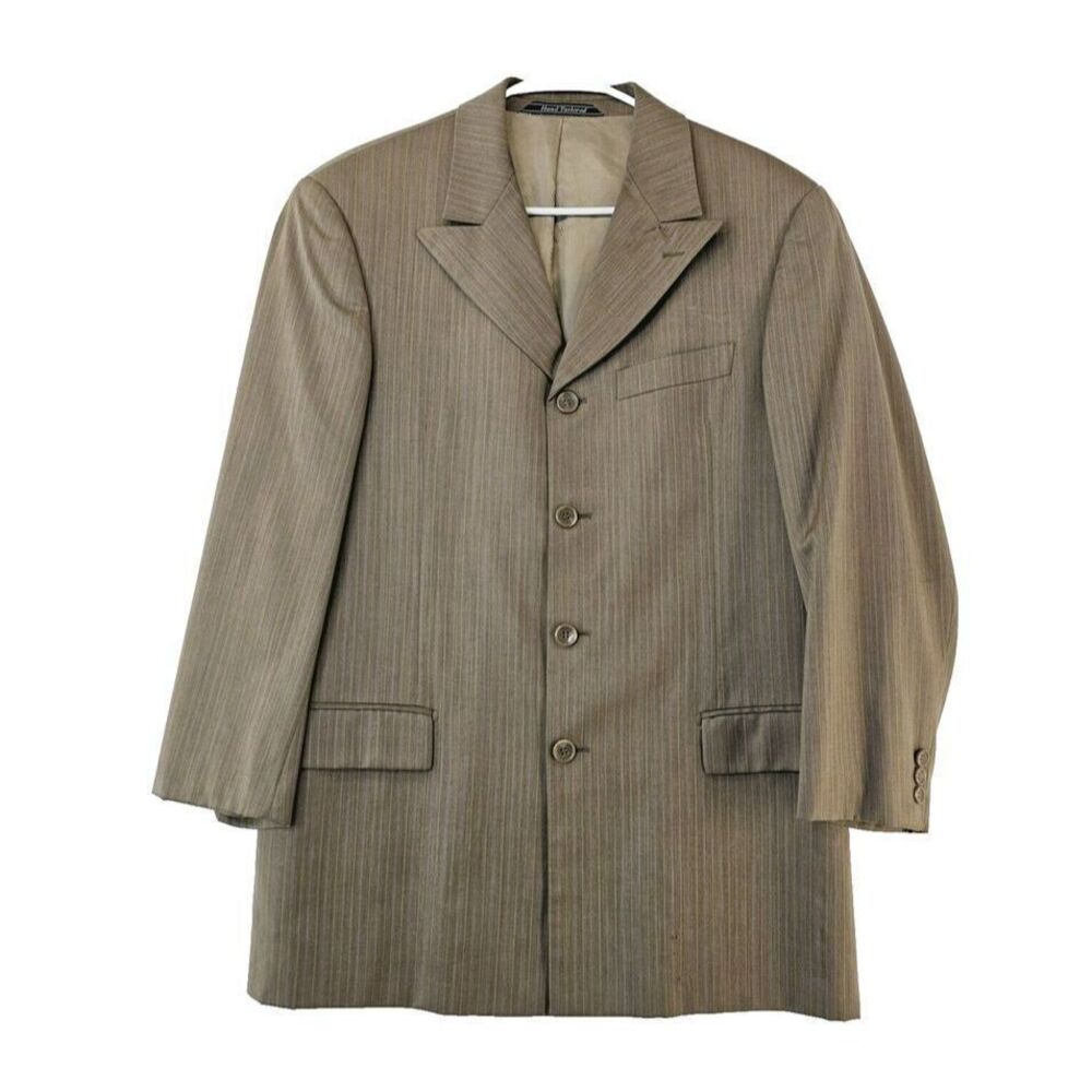 Steve Harvey Collection Merino Wool Sport Coat Mens 38R Brown Francesca 3 Button